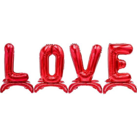 Набор букв на подставке "Love", красный
