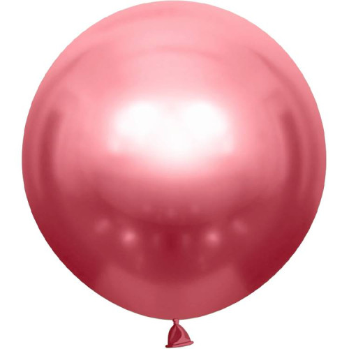Большой шар хром 90 см, розовый
