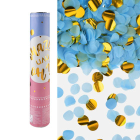 Пневмохлопушка для Гендер Пати, 30 см, голубое конфетти