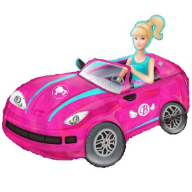 Шар фигура "Блондинка в розовой машине"