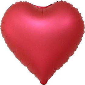 Шар сердце 178 см, красный сатин