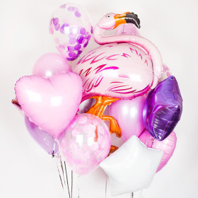 Букет шариков "Фламинго"