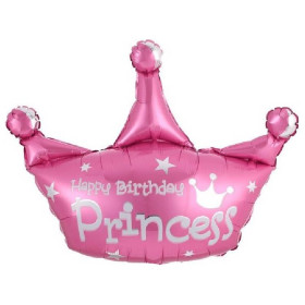 Шар фигура "Корона. Happy birthday Princess", маленькая