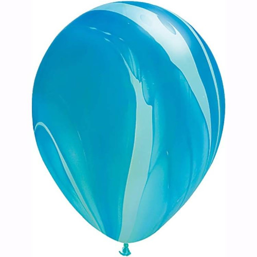 Латексный шар "Мрамор", голубой