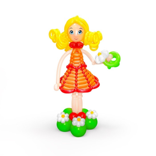 Плетеная фигура из шаров "Девочка-припевочка"
