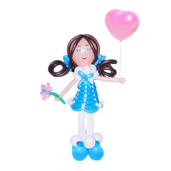 Плетеная фигура из шаров "Девочка с шариком"
