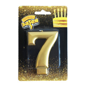Свеча-цифра "7", золотая