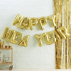 Набор шаров мини-букв Надпись "Happy New Year", золото