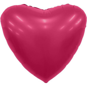 Шар Сердце 46 см, мистик пурпурное (розовый) сатин