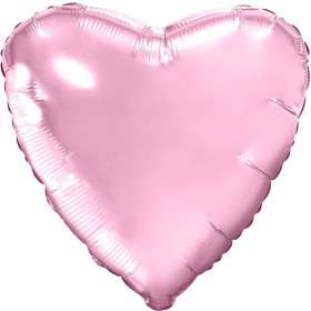 Шар Сердце 46 см, нежно-розовое, металлик