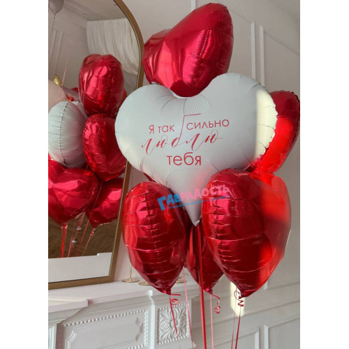 Фонтан из шаров "Сердца за любовь"