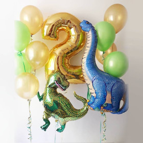 Композиция шаров "С Днем рождения!", динозавры