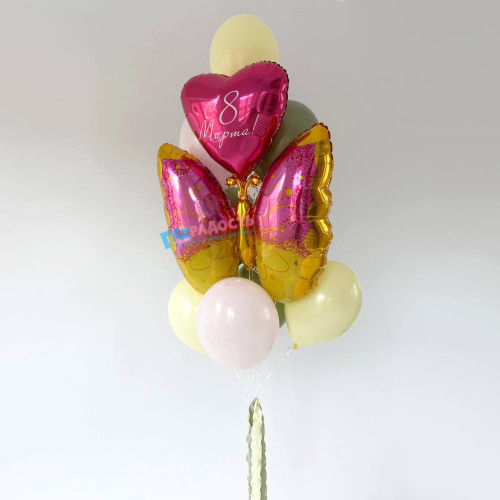 Фонтан из шаров "Яркая весна"