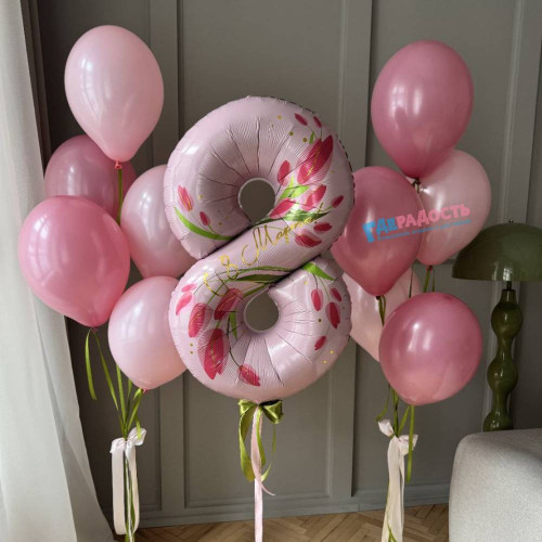 Композиция из шаров "Букет весеннего счастья"