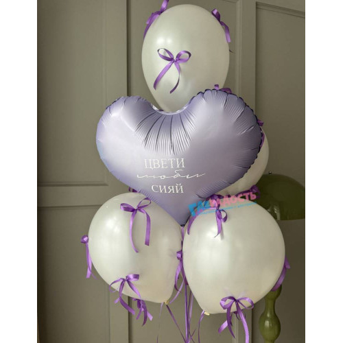 Фонтан из шаров "Сиреневая весна"