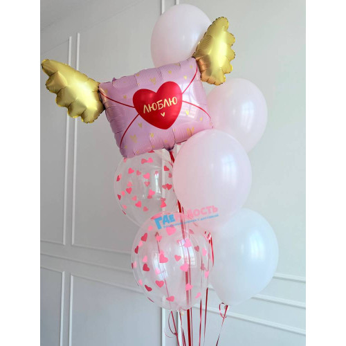 Фонтан из шаров "Люблю"