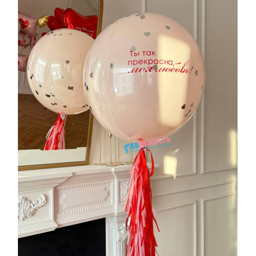 Шар дабл-стафф 60 см "Мелодия любви"