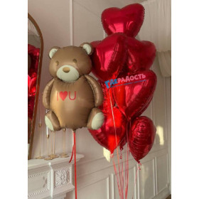 Композиция из шаров "Фонтан чувств"