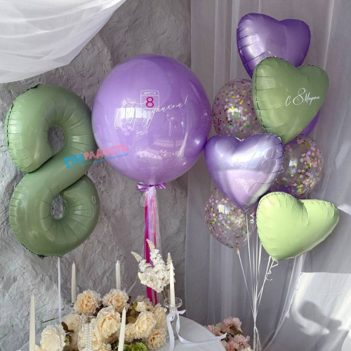 Композиция из шаров "Нежное 8 марта"