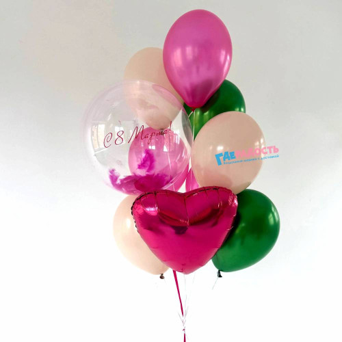 Фонтан из шаров "Нежный март"