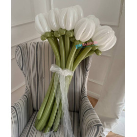 Тюльпаны из шаров белые, 17 шт