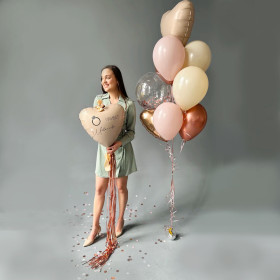 Композиция из шаров "Сюрприз для невесты"