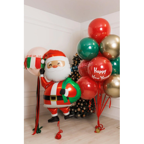 Композиция из шаров "Новогодний Дед Мороз"