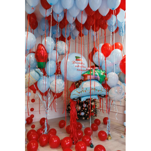 Композиция из шаров "Доставка новогоднего настроения"