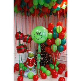Композиция из шаров "Новогодний Гринч"