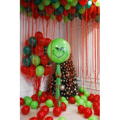 Композиция из шаров "Озорной Гринч"
