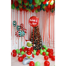 Композиция из шаров "Конфетки и Гринч на Новый год"