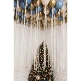 Шары под потолок "Новогодние", голубые, бежевые, золотые