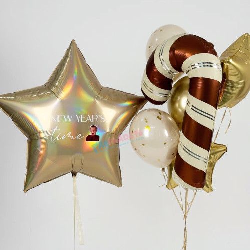 Композиция из шаров "Новогоднее время"