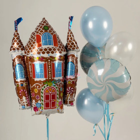 Композиция из шаров "Пряничный замок"
