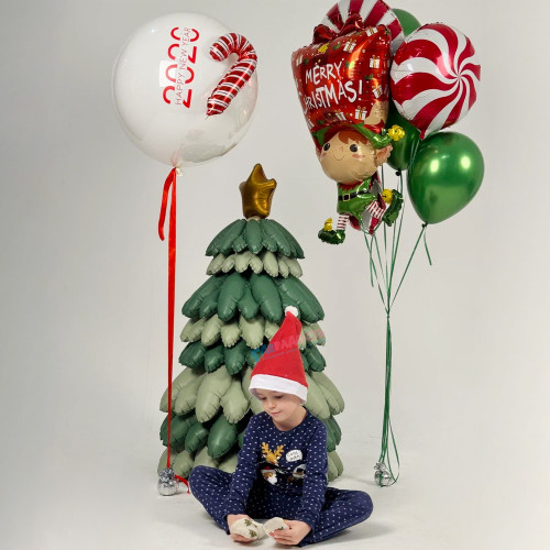 Композиция из шаров "Новогодний эльф"
