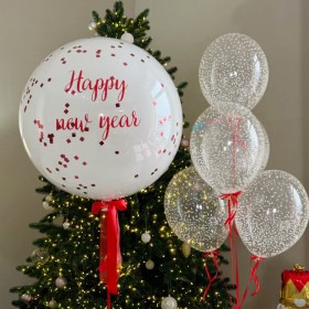 Композиция из шаров "Новогодние снежные шары"