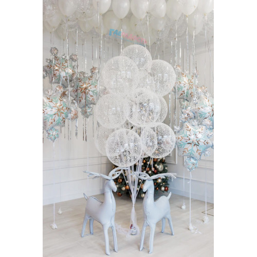 Композиция из шаров "Январская вьюга"