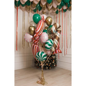 Композиция из шаров "Фонтан Конфетный", с шарами под потолок