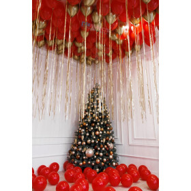 Шары под потолок "Яркие", красные и золотые 100 шт