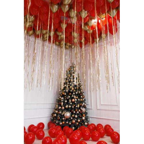 Шары под потолок "Яркие", красные и золотые 100 шт