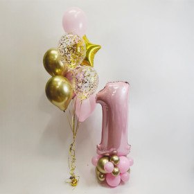 Поинт из шаров "Нежный годик"