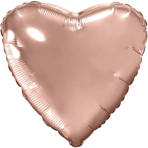 Шар Сердце розовое золото 91 см, металлик