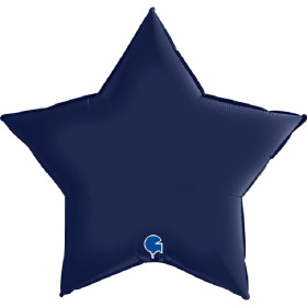 Шар Звезда 91 см, темно-синий сатин