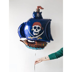 Шар фигура "Корабль пиратский", синяя