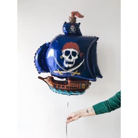 Шар фигура "Корабль пиратский", синий