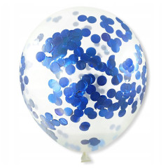 Прозрачный шар 60 см с синим конфетти