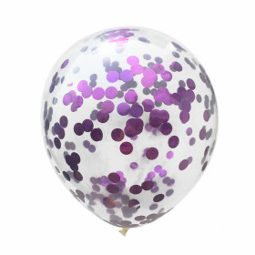 Прозрачный шар 60 см с фиолетовым конфетти
