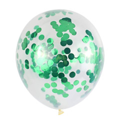 Прозрачный шар 60 см с зеленым конфетти