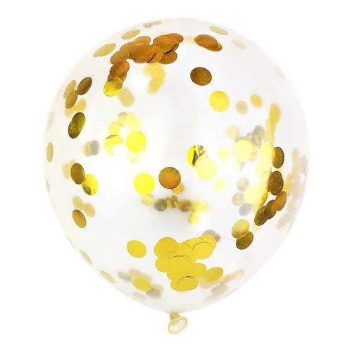 Прозрачный шар 60 см с золотым конфетти