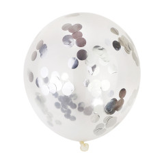 Прозрачный шар 60 см с серебряным конфетти